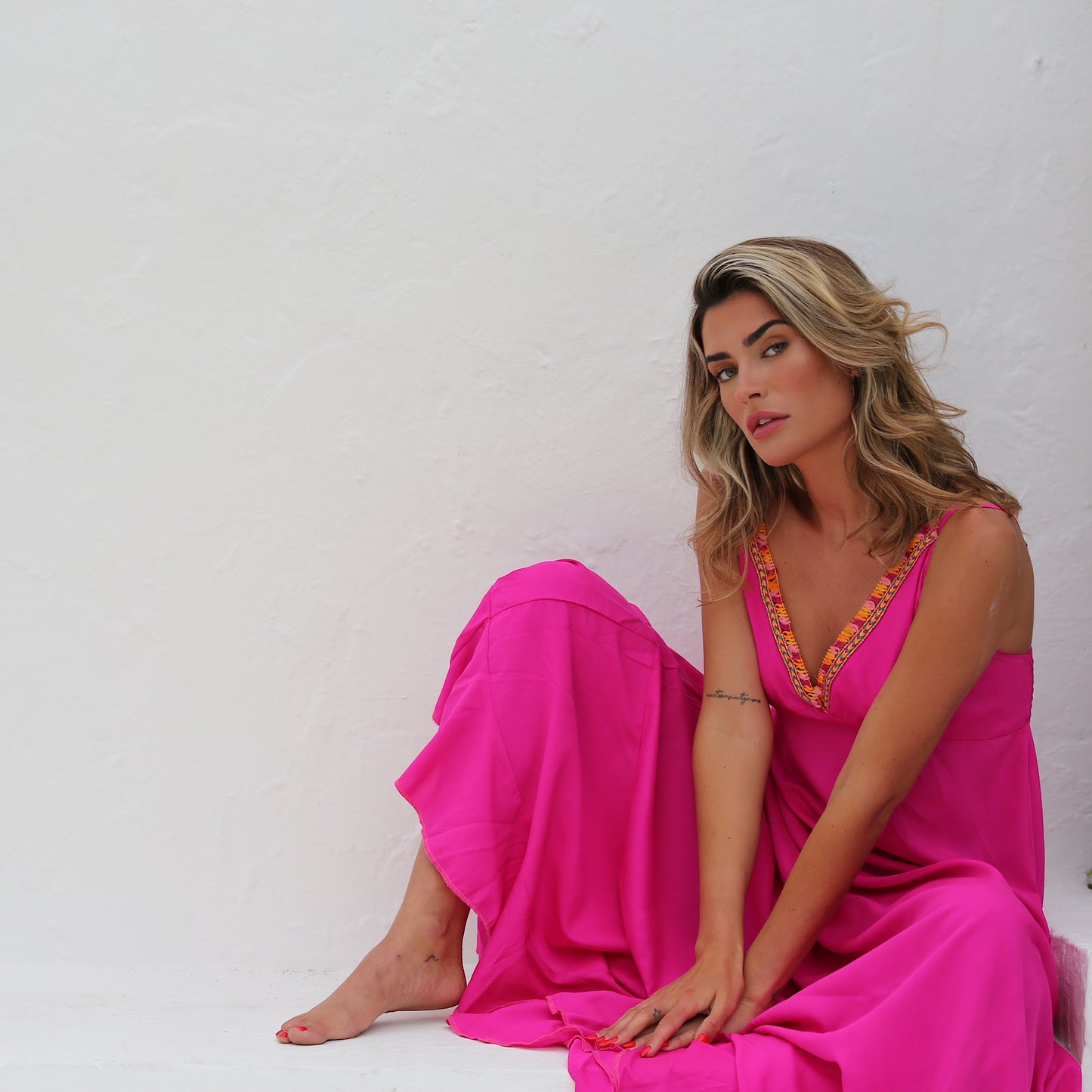 ETERNAL FLAME DRESS FUSCHIA