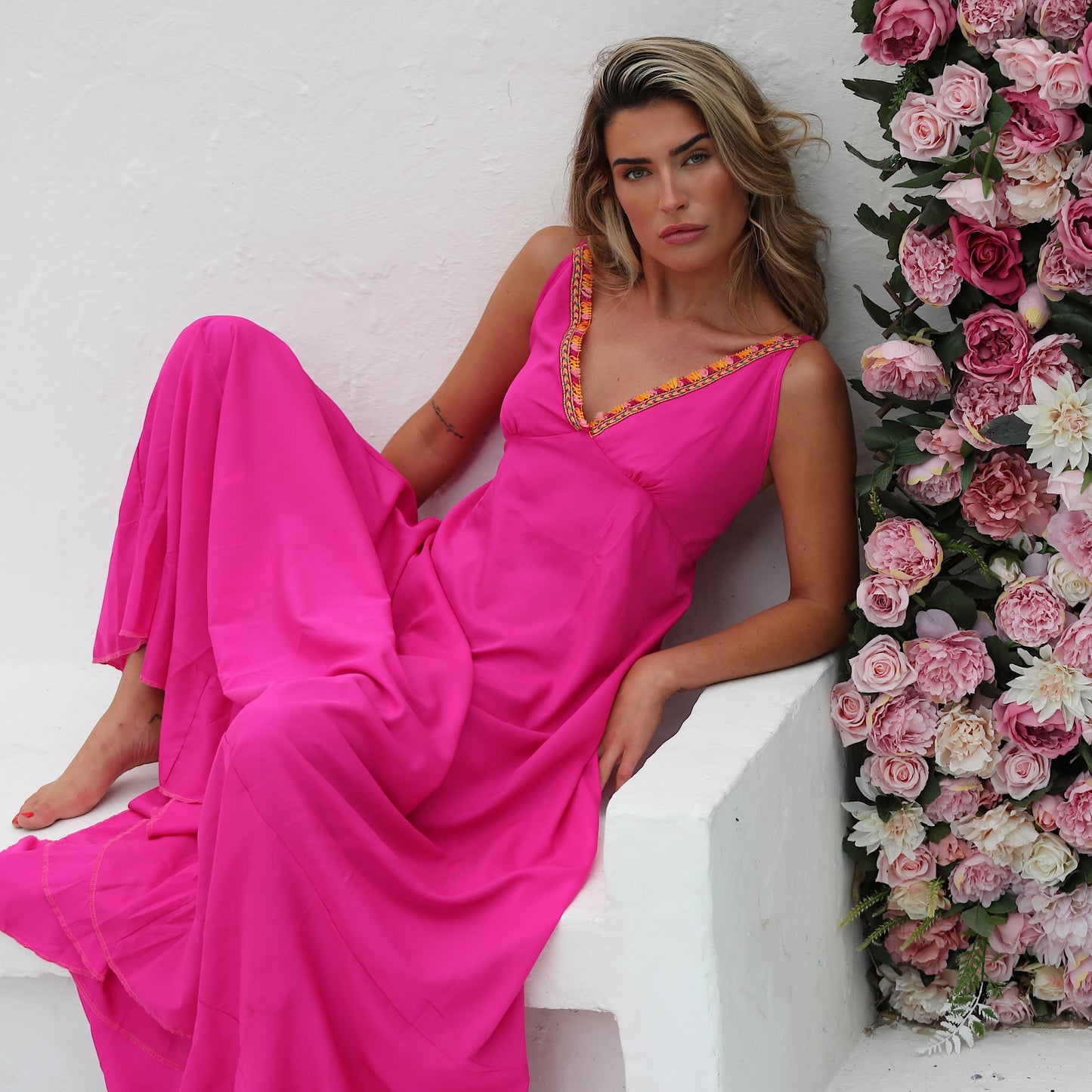 ETERNAL FLAME DRESS FUSCHIA
