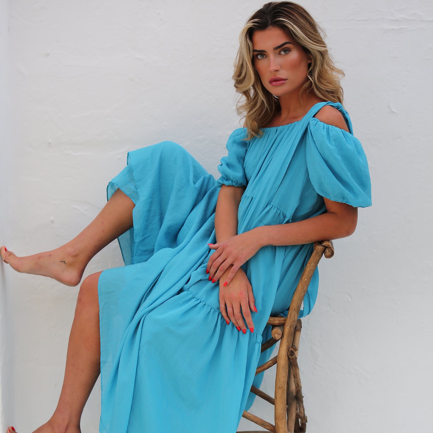 PHOENIX WHISPER DRESS TURQUOISE
