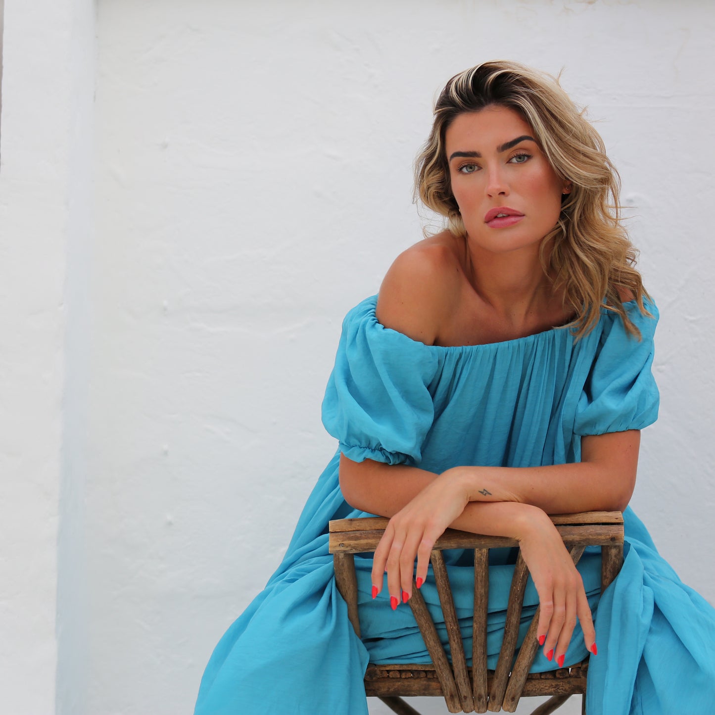 PHOENIX WHISPER DRESS TURQUOISE